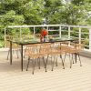 7 Piece Patio Dining Set Poly Rattan