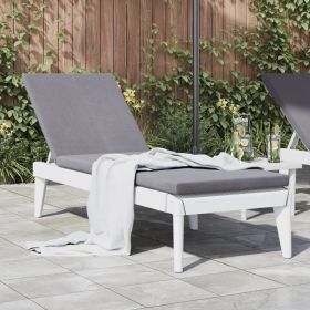 Sun Lounger with Cushion White 73.2"x23.6"x11.4" PP