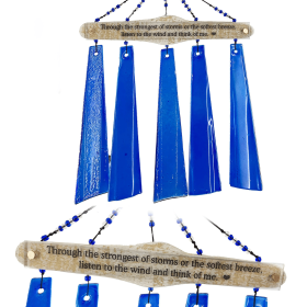 Memorial Sun Catcher Wind Chime Sympathy Gift Cobalt Blue Gifts in Memory of a Loved One