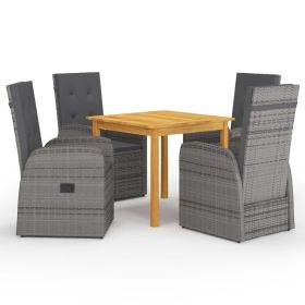 5 Piece Patio Dining Set Gray