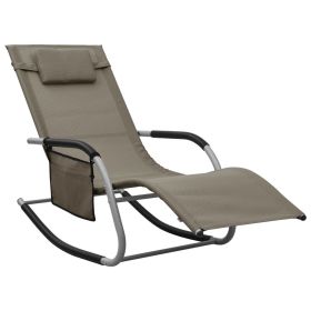 Sun Lounger Textilene Taupe and Gray