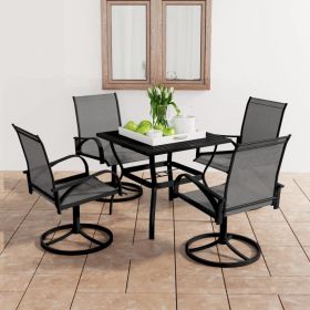 5 Piece Patio Dining Set Textilene and Steel