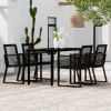 5 Piece Patio Dining Set Black