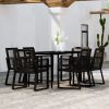 7 Piece Patio Dining Set Black