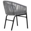 3 Piece Bistro Set with Cushions PE Rattan Gray