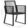 5 Piece Patio Dining Set PVC Rattan Black