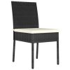 5 Piece Patio Dining Set Poly Rattan Black