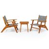 3 Piece Bistro Set Solid Acacia Wood