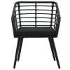 3 Piece Bistro Set Poly Rattan Black