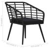 3 Piece Bistro Set Poly Rattan Black