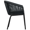 3 Piece Bistro Set with Cushions PE Rattan Black