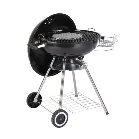 Charcoal Grill with Wheels for Outdoor Party Camping Picnic (Type: Style B, Color: Black)