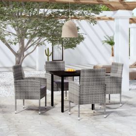 5 Piece Patio Dining Set Anthracite (Color: Anthracite)