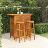 3 Piece Patio Bar Set Solid Wood Acacia