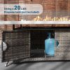 Direct Wicker Patio Fire Pit Dining Set 6-Seat Rectangular Aluminum Table with Rattan Chairs