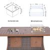 Direct Wicker Outdoor Patio Furniture Set with Rectangular Fire Pit Table in Elegant Brown or Chic Gray