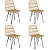 5 Piece Patio Dining Set Poly Rattan