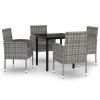 5 Piece Patio Dining Set Anthracite