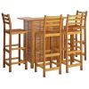 5 Piece Patio Bar Set Solid Wood Acacia